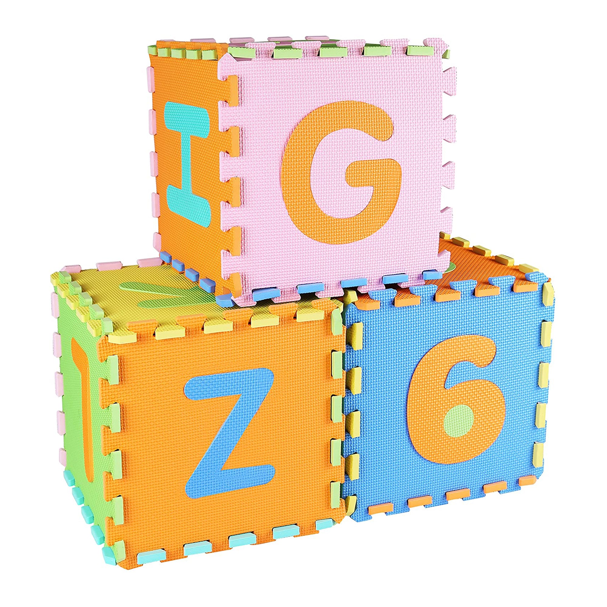 BalanceFrom 9 Color Thick Letter Puzzle Foam Exercise Play Mats, 36 (Open Box) - VMInnovations