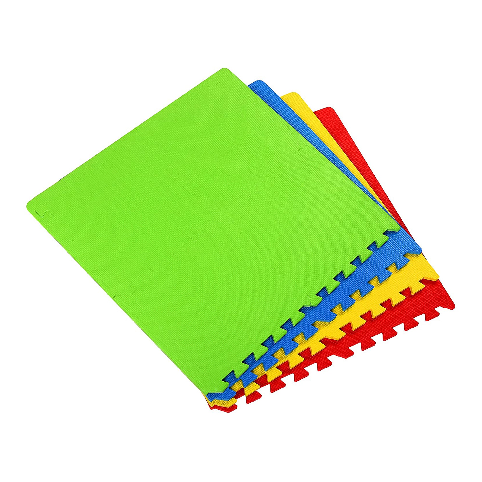 BalanceFrom 4 Color Extra Thick Interlocking Puzzle Foam Exercise Play Mats, 16 - VMInnovations