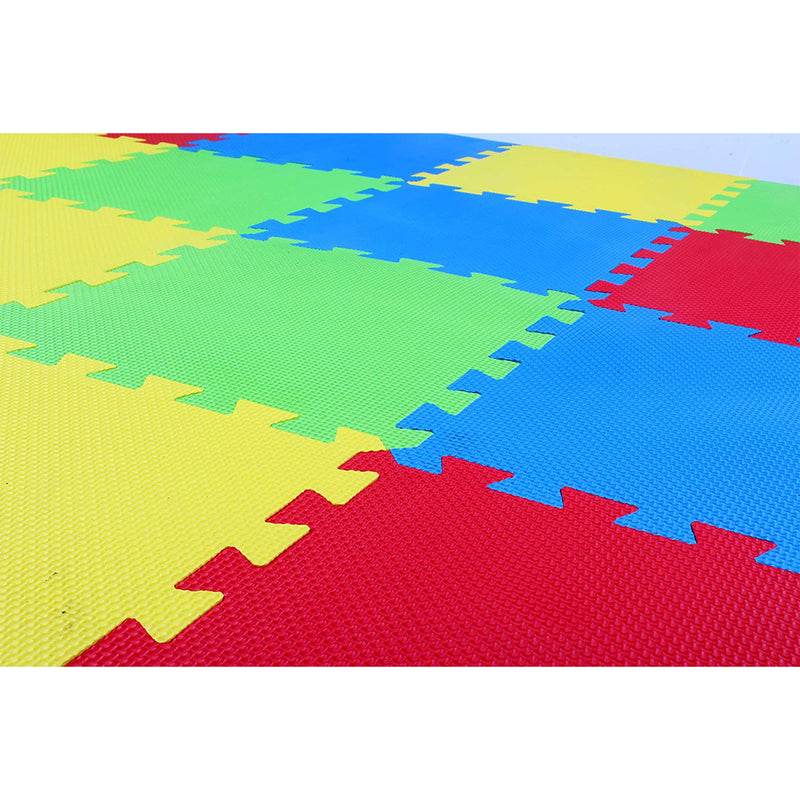 BalanceFrom 4 Color Extra Thick Interlocking Puzzle Foam Play Mats, 16 (Used)