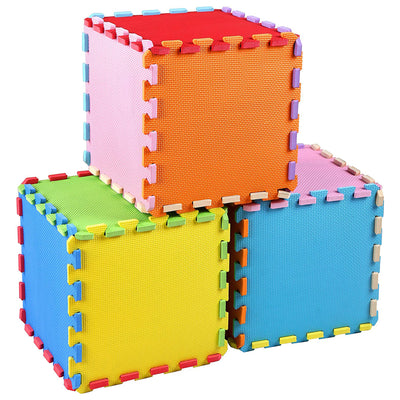 BalanceFrom 9 Color Thick Interlocking Puzzle Foam Exercise Play Mats, 36 Sq Ft