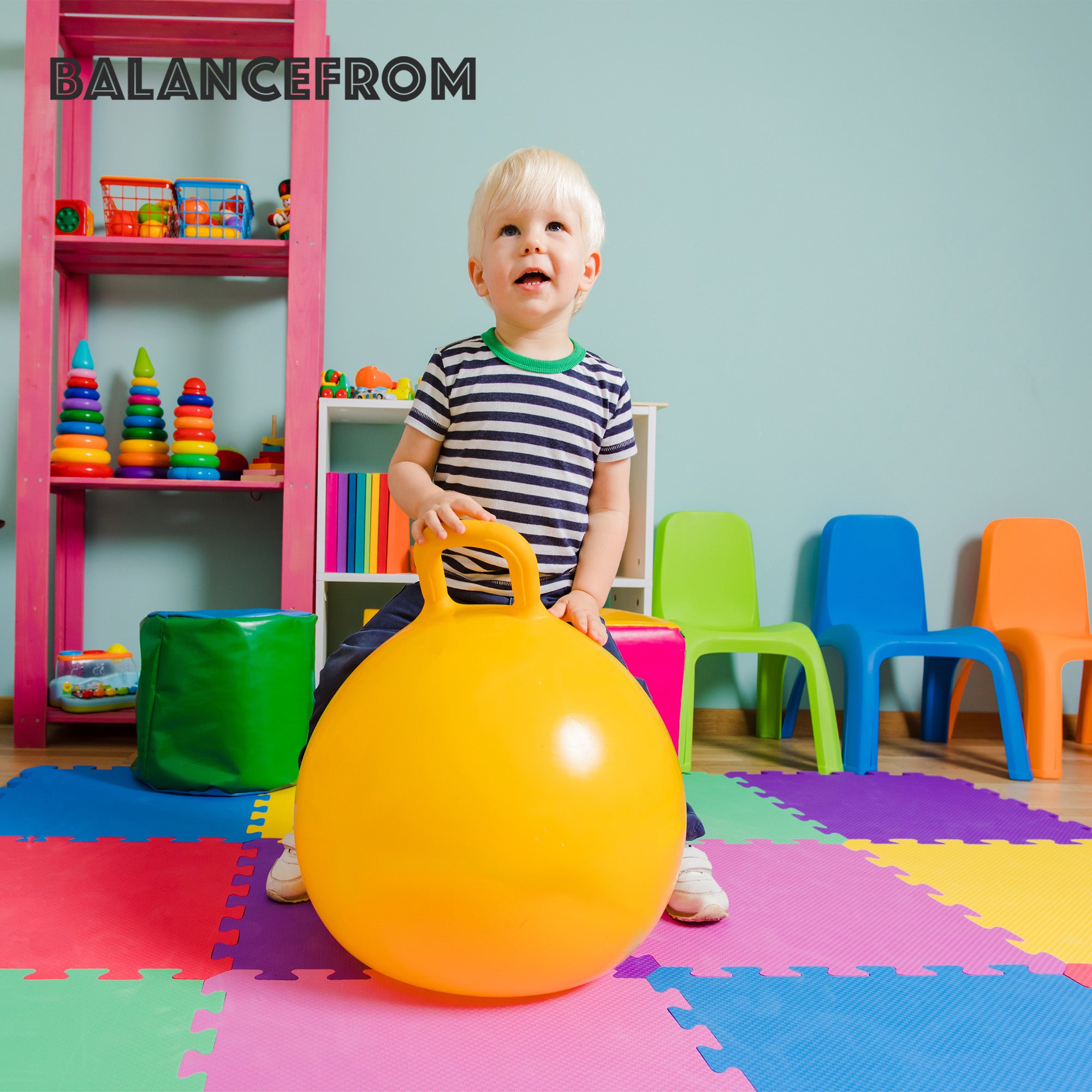 BalanceFrom 9 Color Thick Interlocking Puzzle Foam Play Mats, 36 SqFt(Open Box)