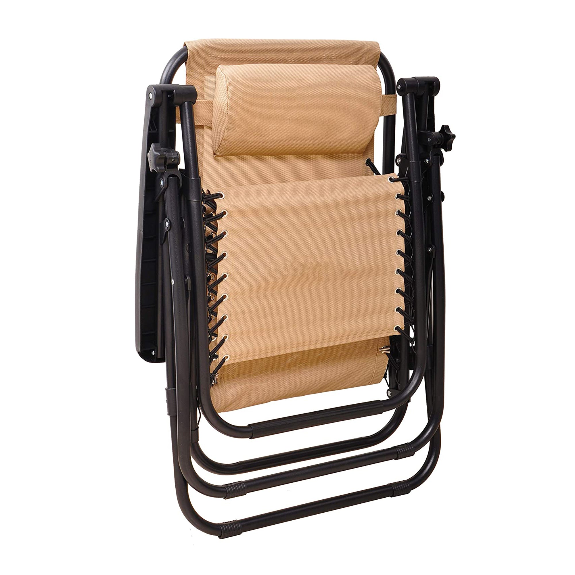 Elevon Adjustable Zero Gravity Recliner Lounge Deck Chair, Beige (Open Box) - VMInnovations