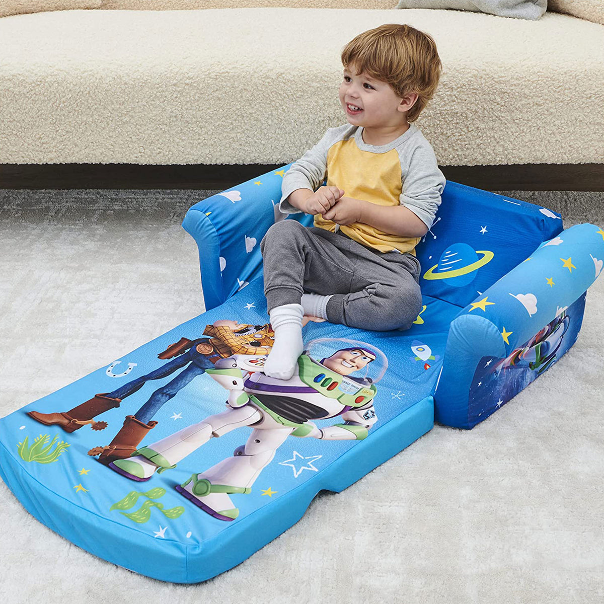Marshmallow Furniture 2 Pack Kids 2-in-1 Flip Open Foam Sofa Bed, Toy Story