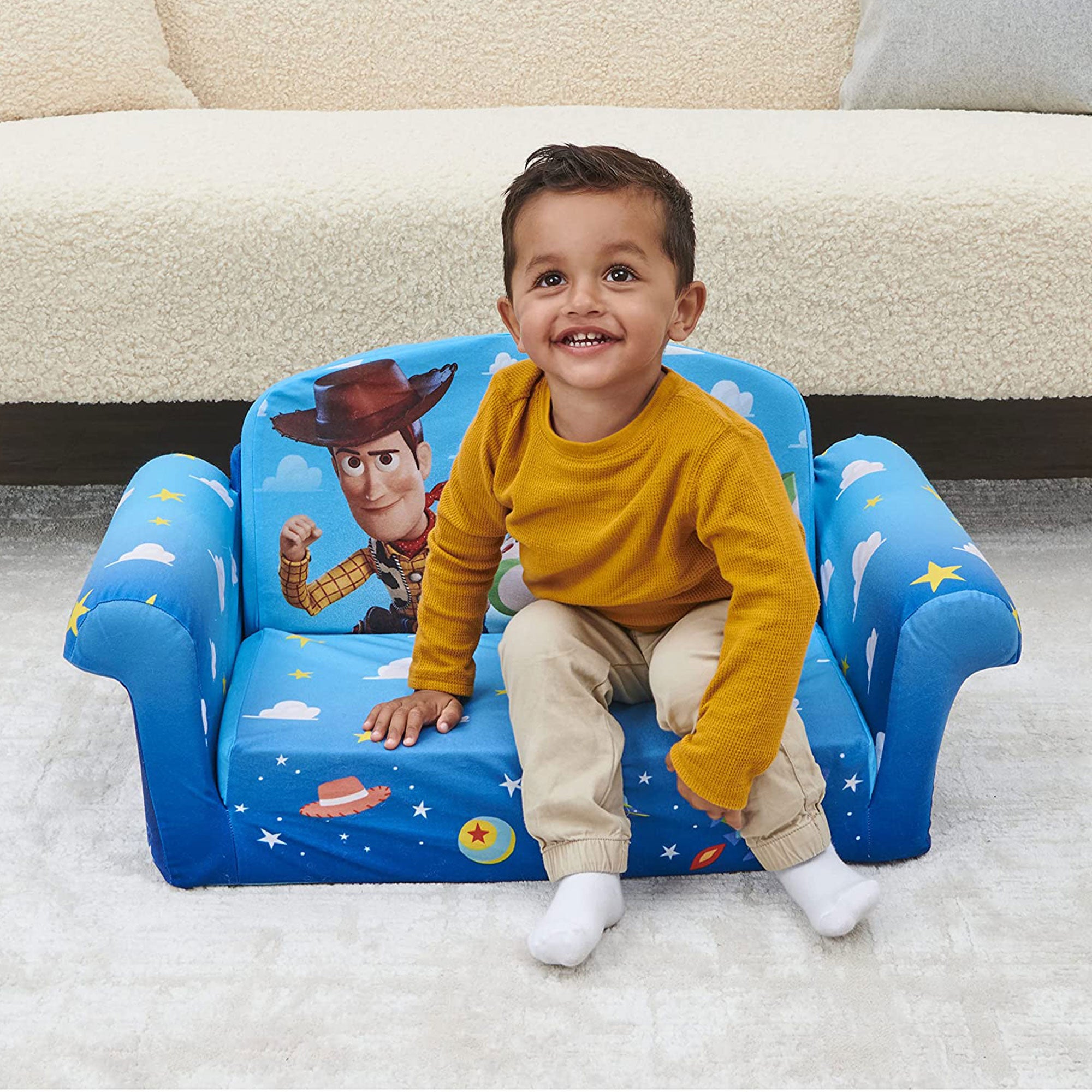 Marshmallow Furniture Kids 2-in-1 Flip Open Foam Compressed Sofa Bed, Toy Story - VMInnovations