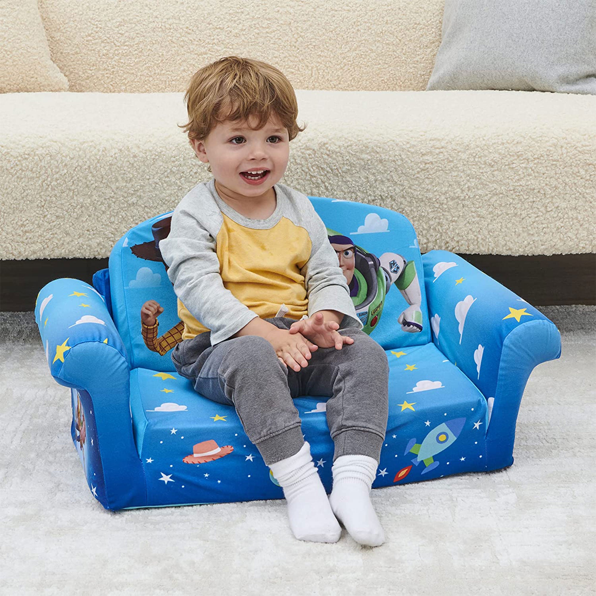 Marshmallow Furniture 2 Pack Kids 2-in-1 Flip Open Foam Sofa Bed, Toy Story - VMInnovations