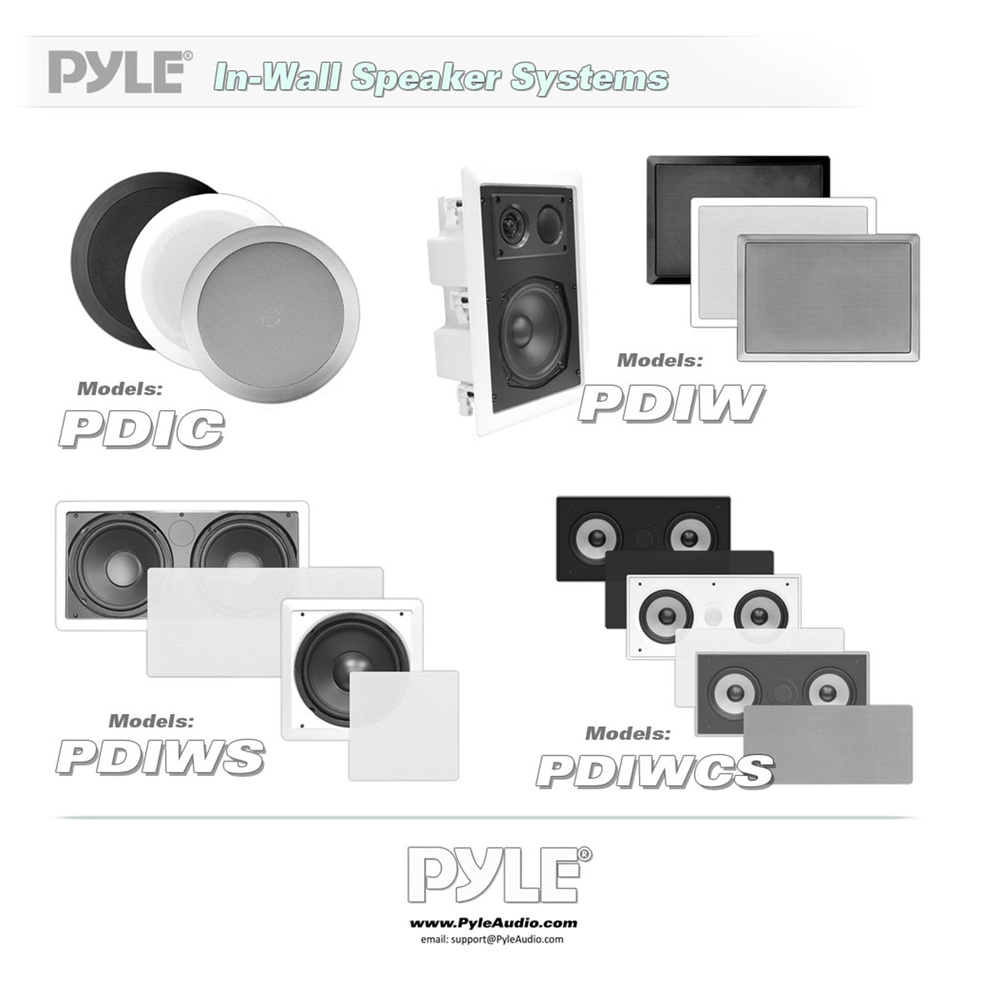 Pyle PDIWCS56 5.25" 300 W In Wall and Ceiling Speaker White Single Unit, 2-Way