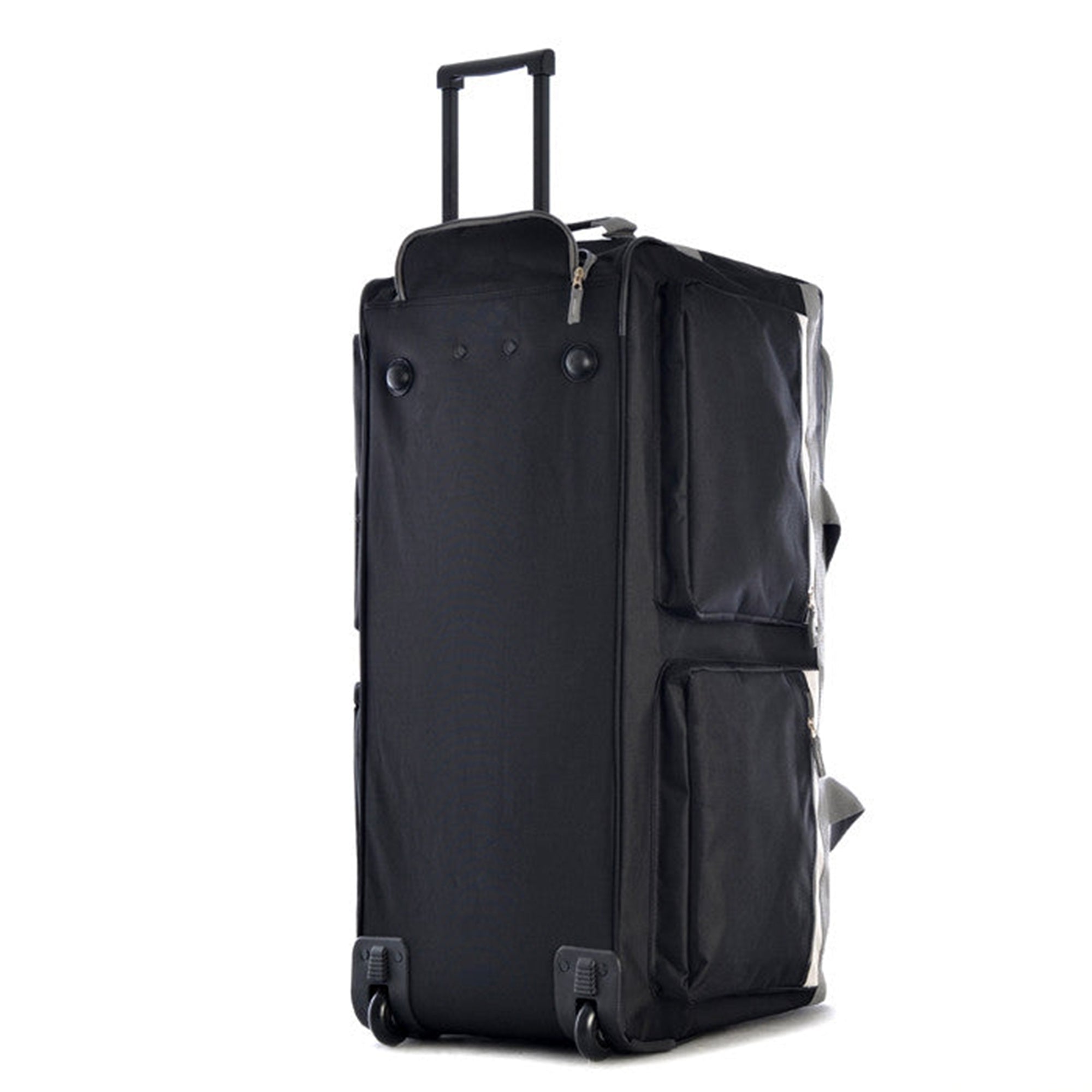 33 Inch 8 Pocket U Shape Rolling Duffel Bag w/ Retractable Handle, Black (Used) - VMInnovations