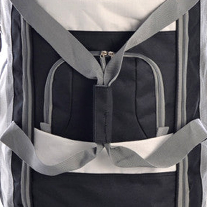 Olympia 33 Inch 8 Pocket U Shape Rolling Duffel Bag w/ Retractable Handle, Black