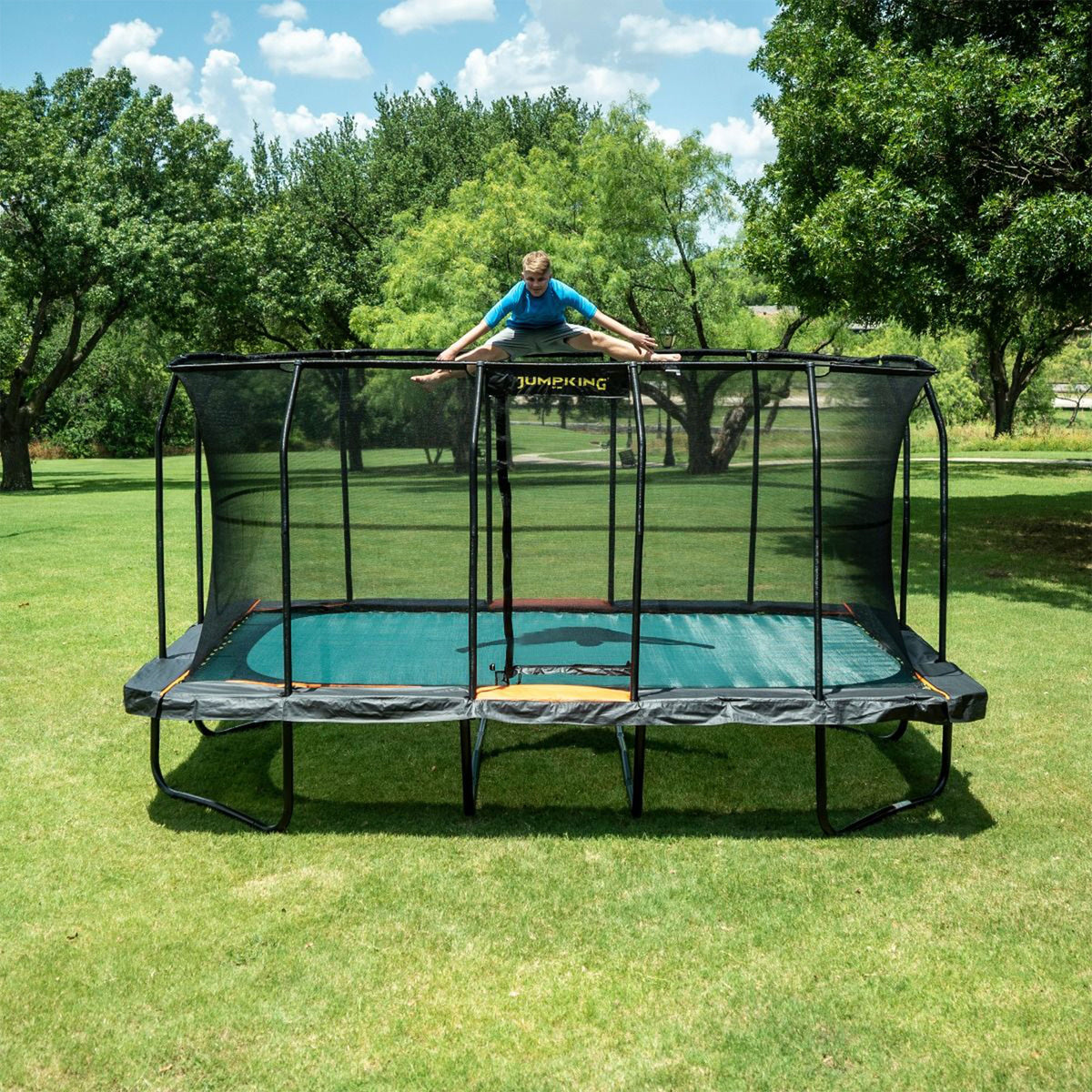 JumpKing Pro Series 10 by 16 Foot Rectangular Trampoline with Safety Enclosure