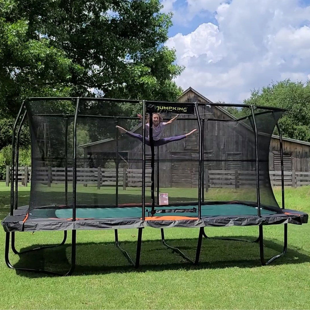 JumpKing Pro Series 10 by 16 Foot Rectangular Trampoline with Safety Enclosure