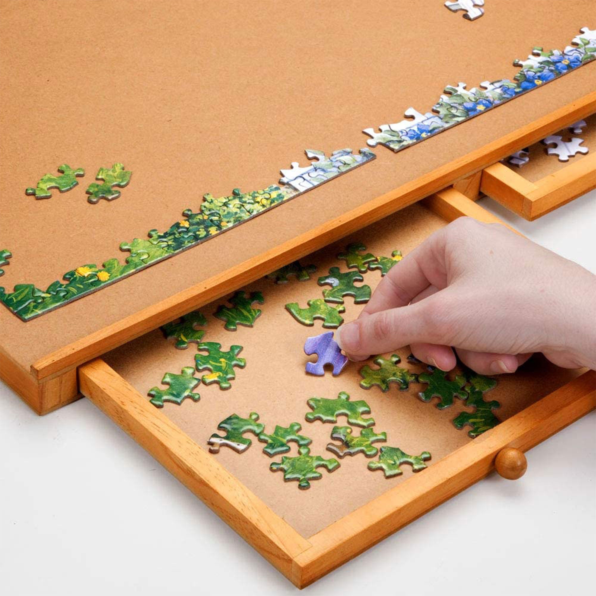 Bits and Pieces Jumbo 1500 Piece Puzzle Plateau with Storage Drawers (Open Box) - VMInnovations