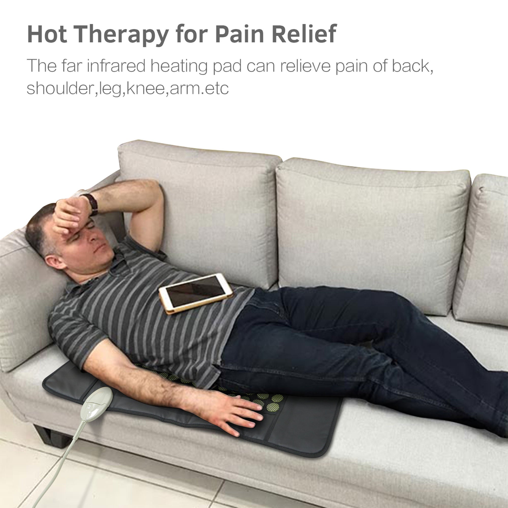 UTK 31 x 21 Jade Stone Infrared Pain Relief Heating Pad w/Controller (For Parts) - VMInnovations