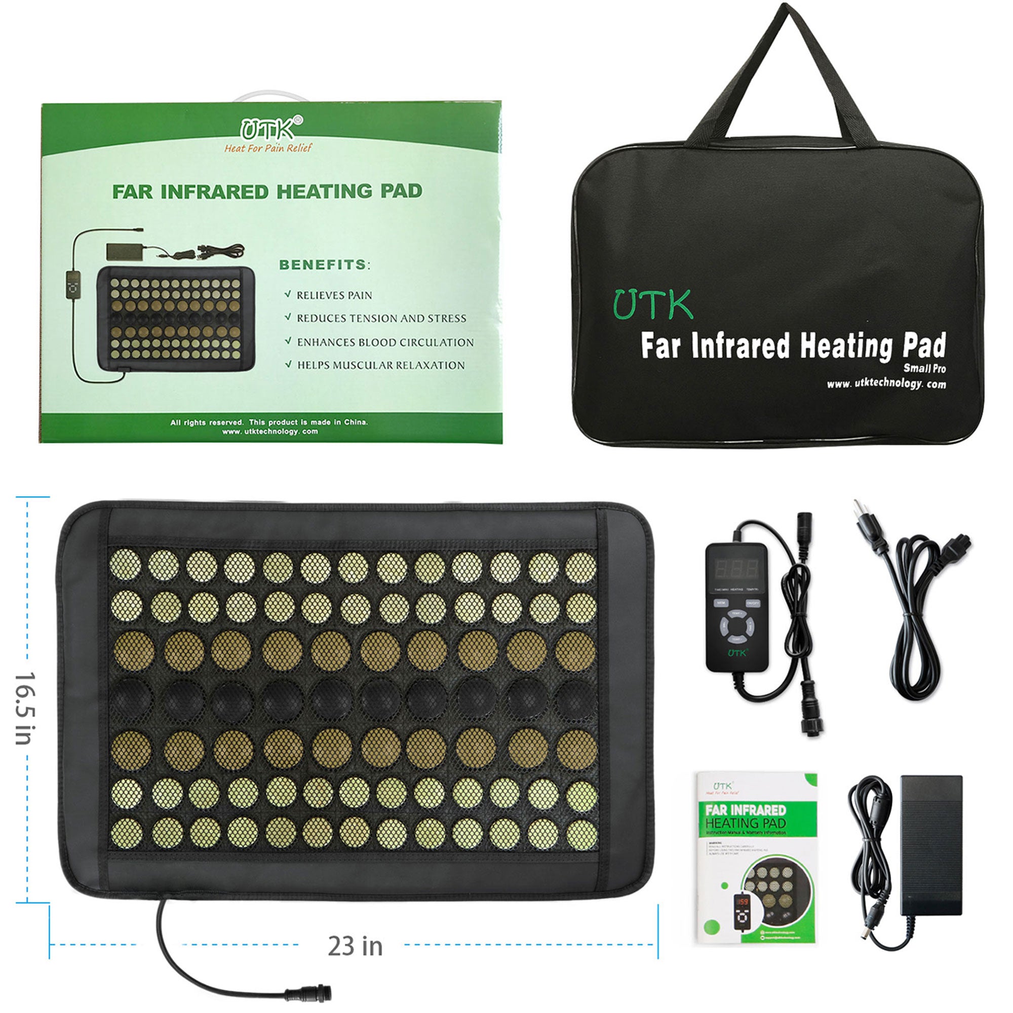 23.5 x 16 In Tourmaline Stone Infrared Pain Relief Heating Mat (Used) - VMInnovations