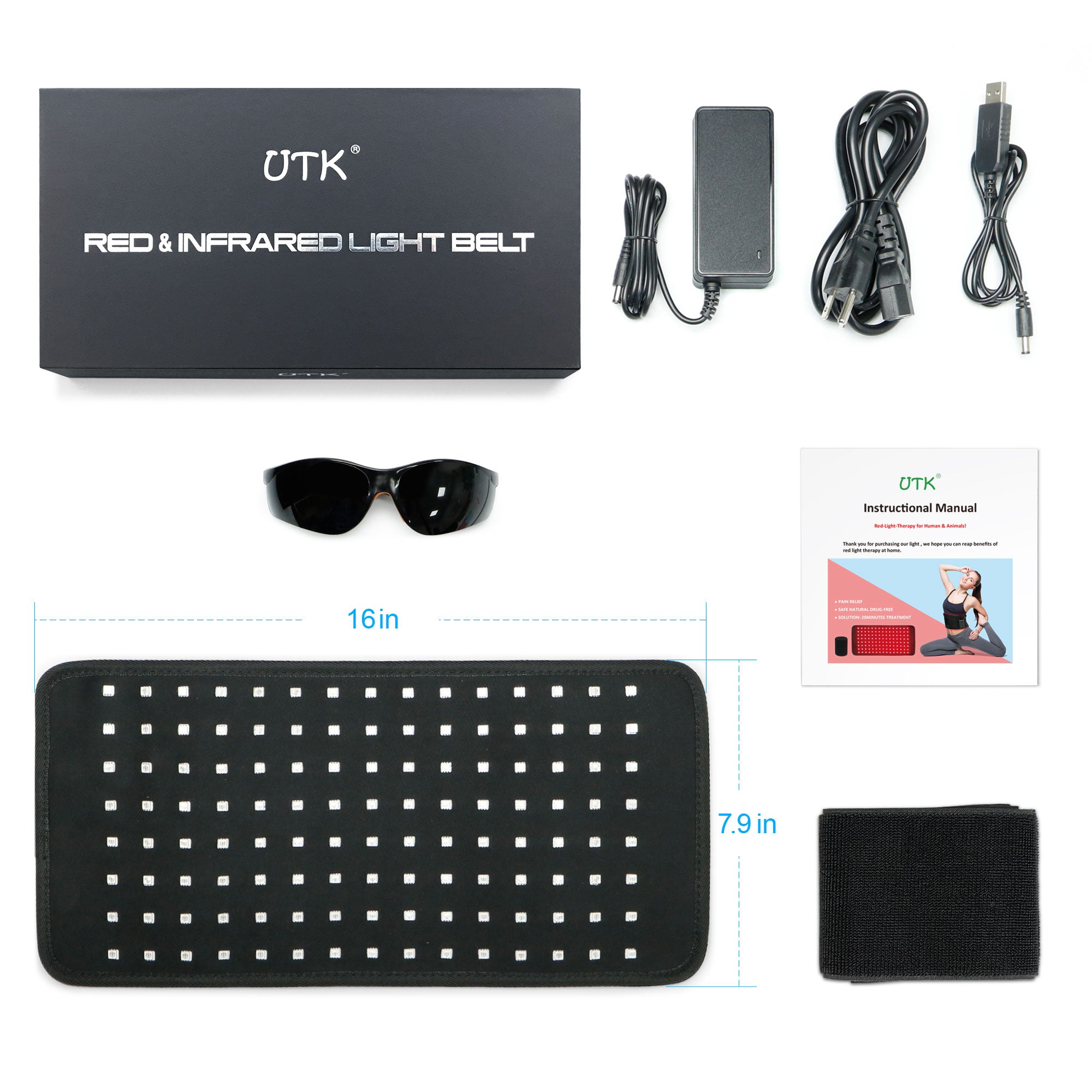 UTK Wearable 660nm Red & 850nm Infrared Light Therapy Belt w/Auto Shutoff (Used) - VMInnovations
