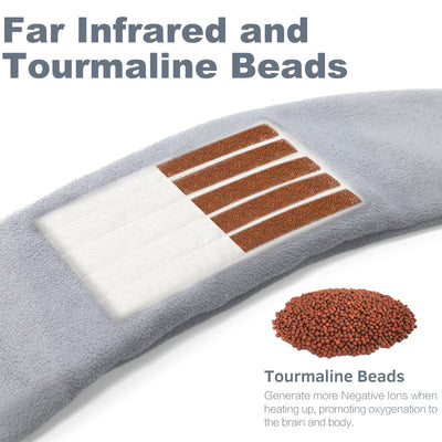 nalax Cordless Fleece Infrared Tourmaline Heating Pad w/3 Heat Level, Light Gray