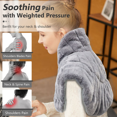 nalax Neck/Shoulders Pain Relief Heating Pad Wrap w/6 Heat Levels, Grey (Used)