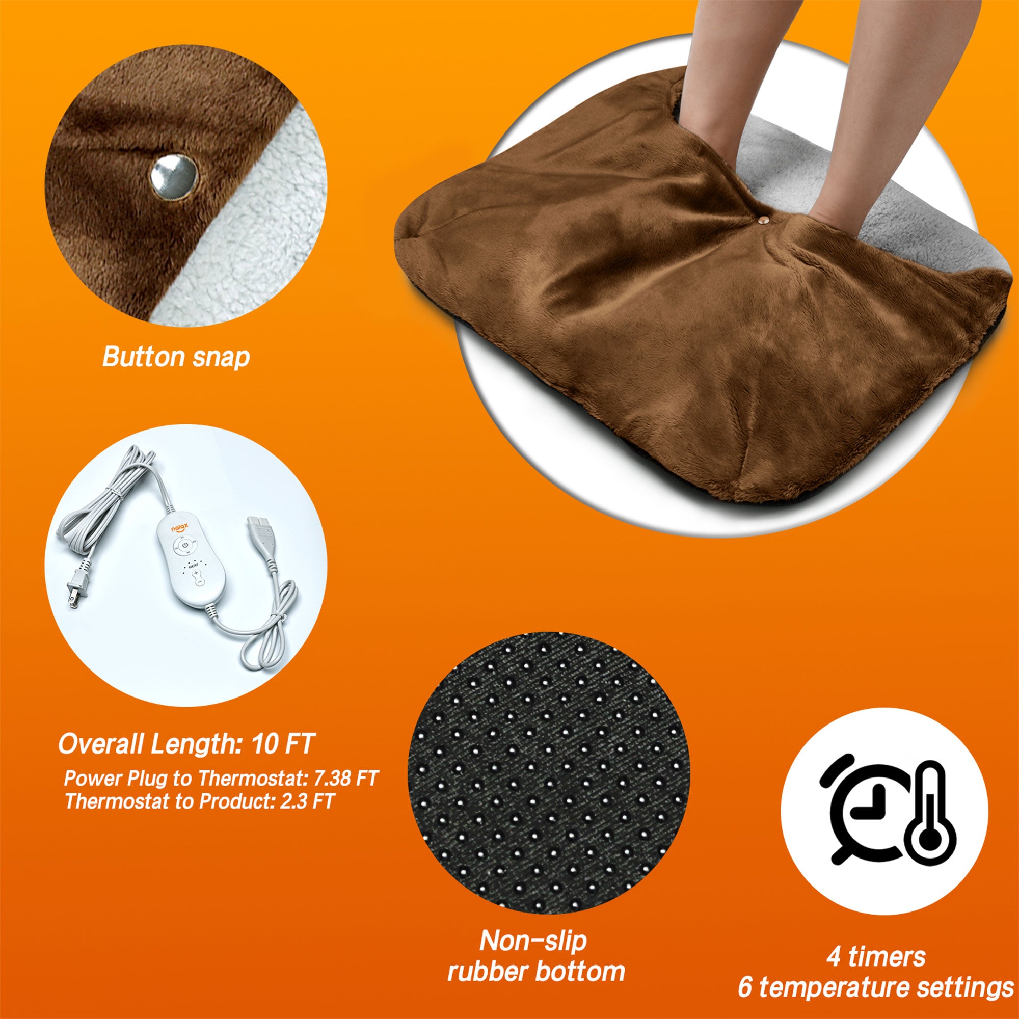 Nalax Ft Warmer Electric Heating Pad w/6 Settings and 2 Hour Auto Shutoff (Used) - VMInnovations