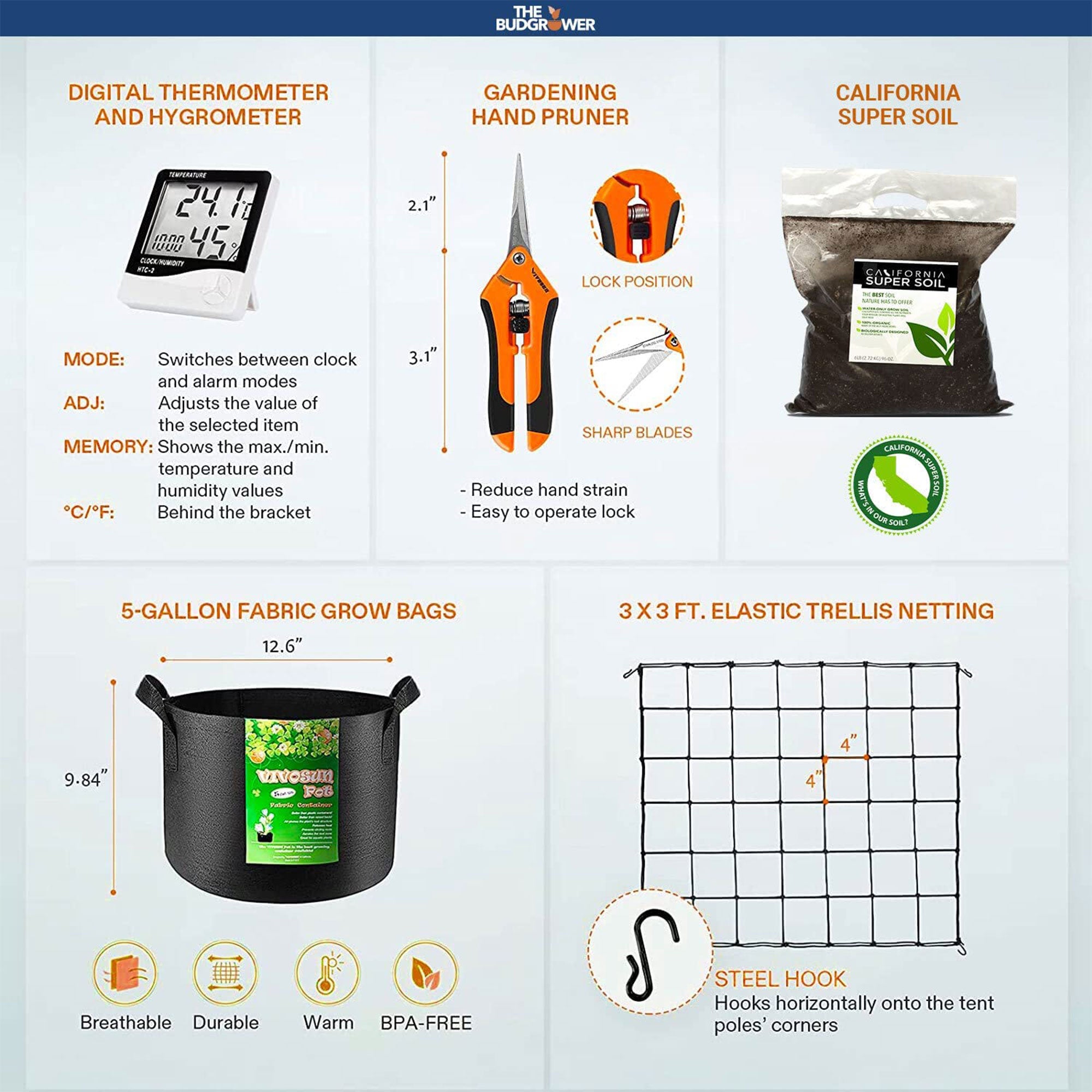 The BudGrower Complete Grow Tent Kit w/ Dual 300 Watt Light & Carbon Air Filters
