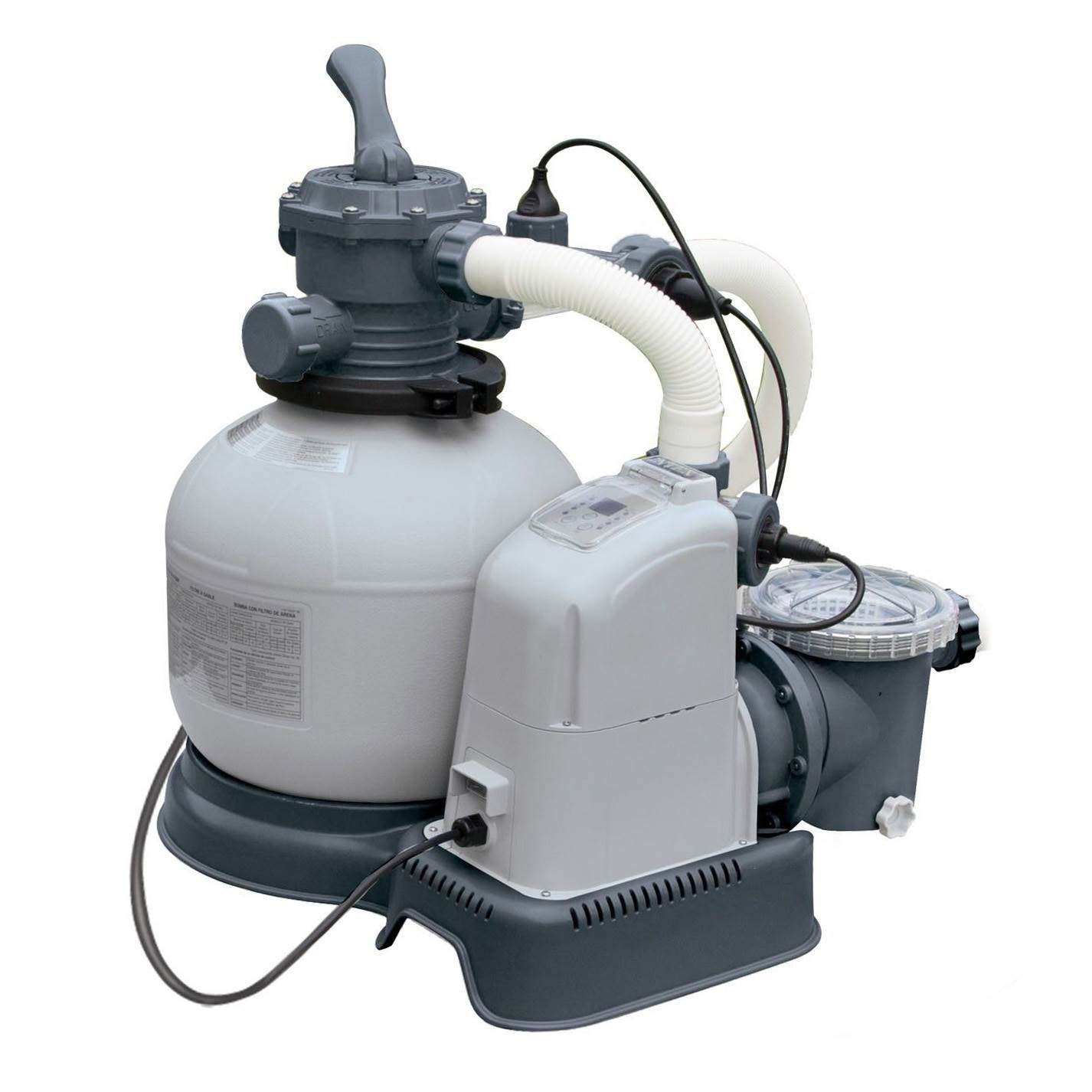 Intex 1600 GPH Saltwater System & Sand Filter Pump Swimming Pool (Open Box)