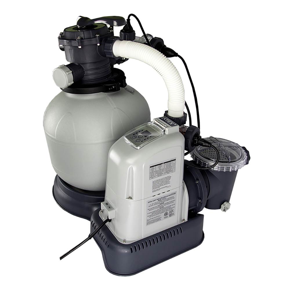 Intex 1600 GPH Saltwater System & Sand Filter Pump Swimming Pool (Open Box)