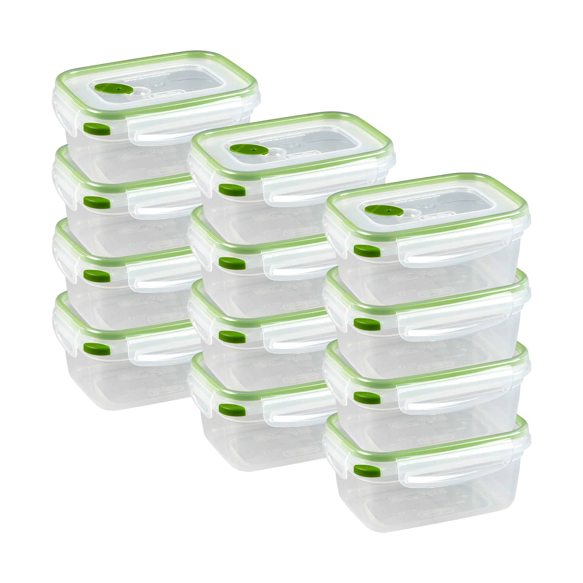 Sterilite 4.5 Cup Rectangle UltraSeal Food Storage Container, Green (12 Pack) - VMInnovations