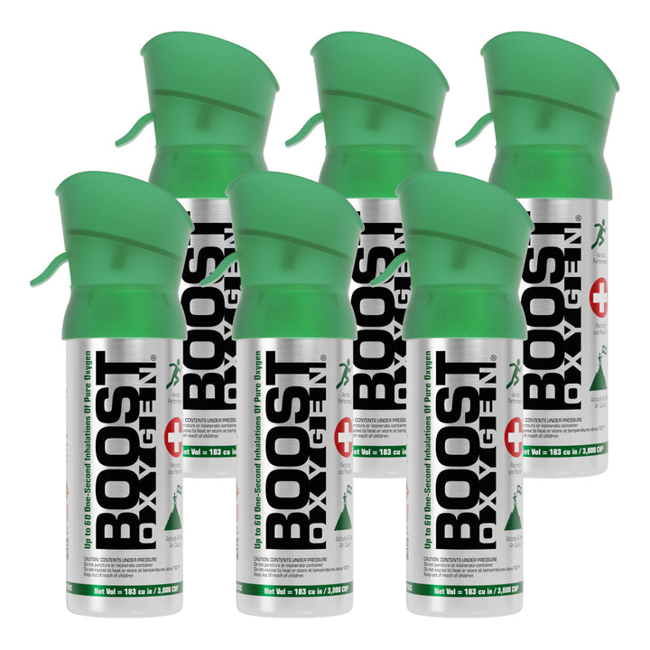 Boost Oxygen Pocket Size 3 Liter Respiratory Support Canister, Natural (6 Pack) - VMInnovations
