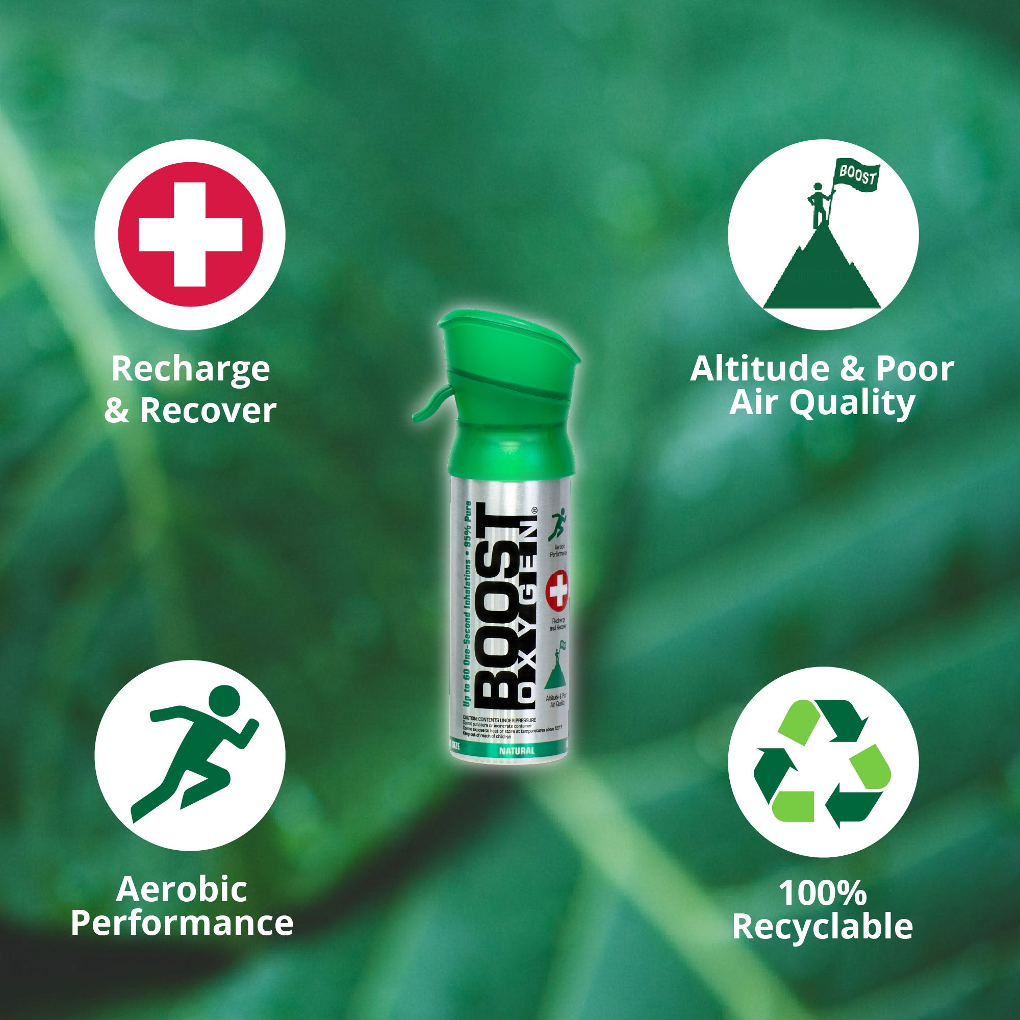 Boost Oxygen Pocket Size 3 Liter Respiratory Support Canister, Natural (6 Pack) - VMInnovations