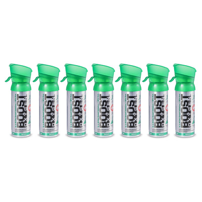 Boost Oxygen 3L Pocket Sized Canned Oxygen Bottle w/Mouthpiece, Natural (7 Pack)