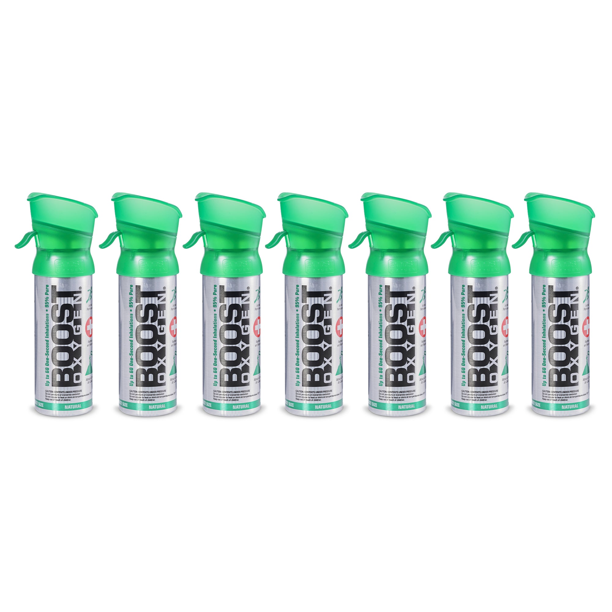 Boost Oxygen 3L Pocket Sized Canned Oxygen Bottle w/Mouthpiece, Natural (7 Pack) - VMInnovations