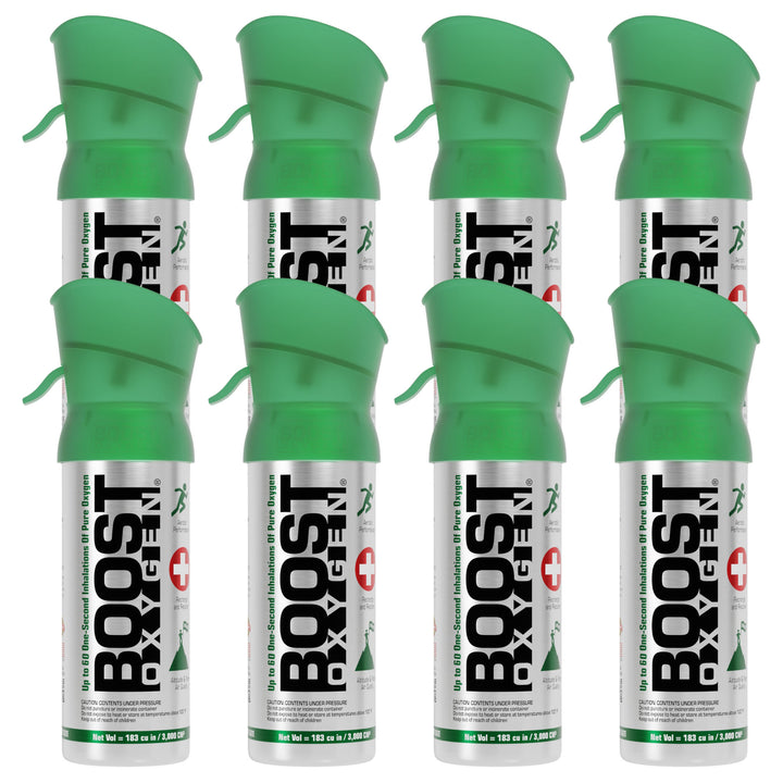 Boost Oxygen Pocket Size 3 Liter Respiratory Support Canister, Natural (8 Pack) - VMInnovations