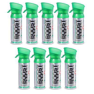 Boost Oxygen 3L Pocket Sized Canned Oxygen Bottle w/Mouthpiece, Natural (9 Pack)