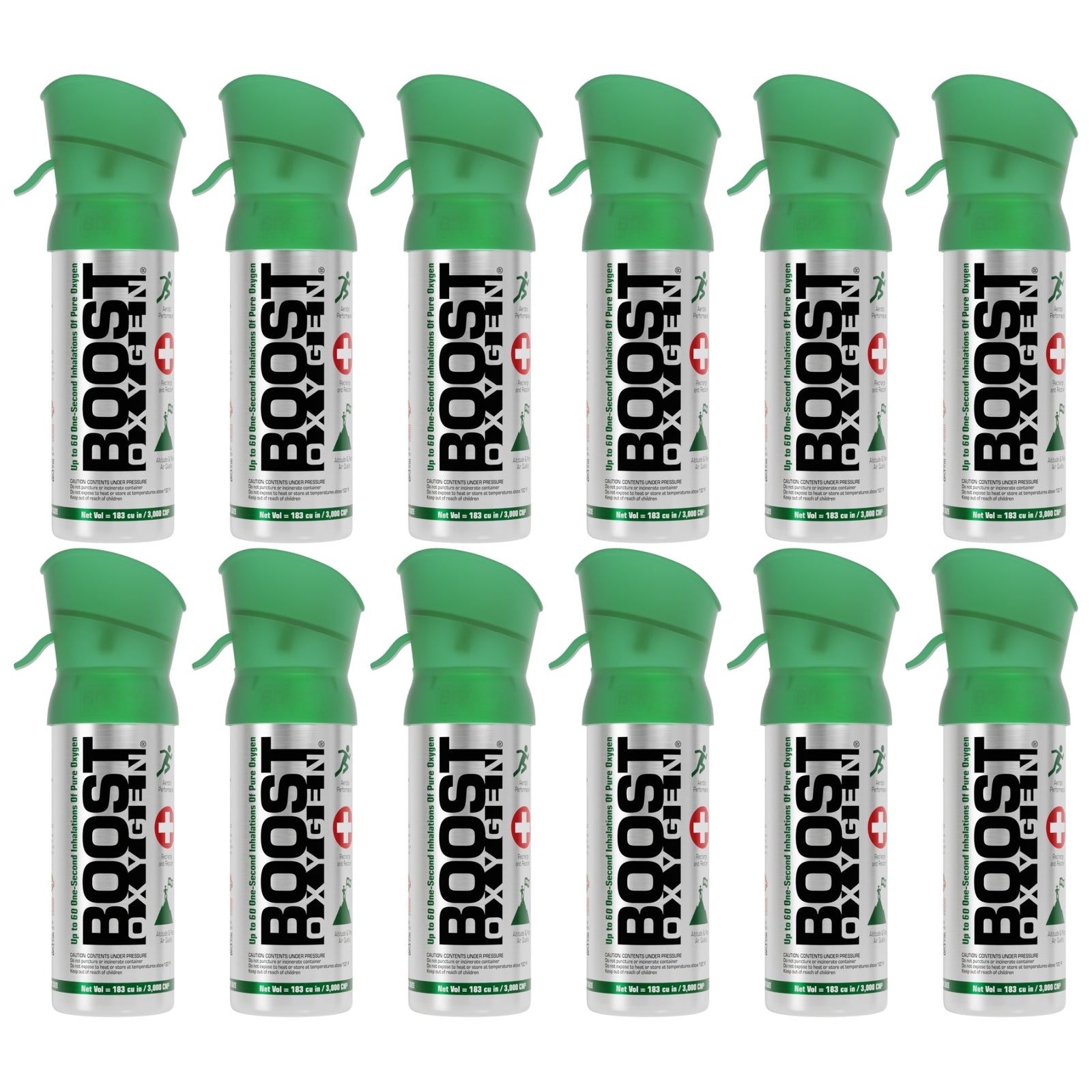 Boost Oxygen Pocket Size 3 Liter Respiratory Support Canister, Natural (12 Pack) - VMInnovations
