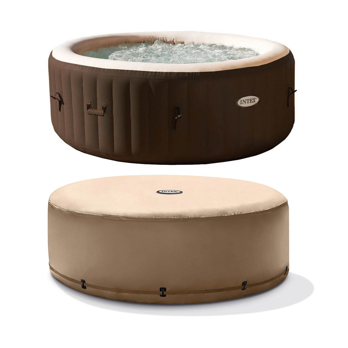 Intex PureSpa Bubble Massage 4 Person Inflatable Hot Tub with Replacement Cover