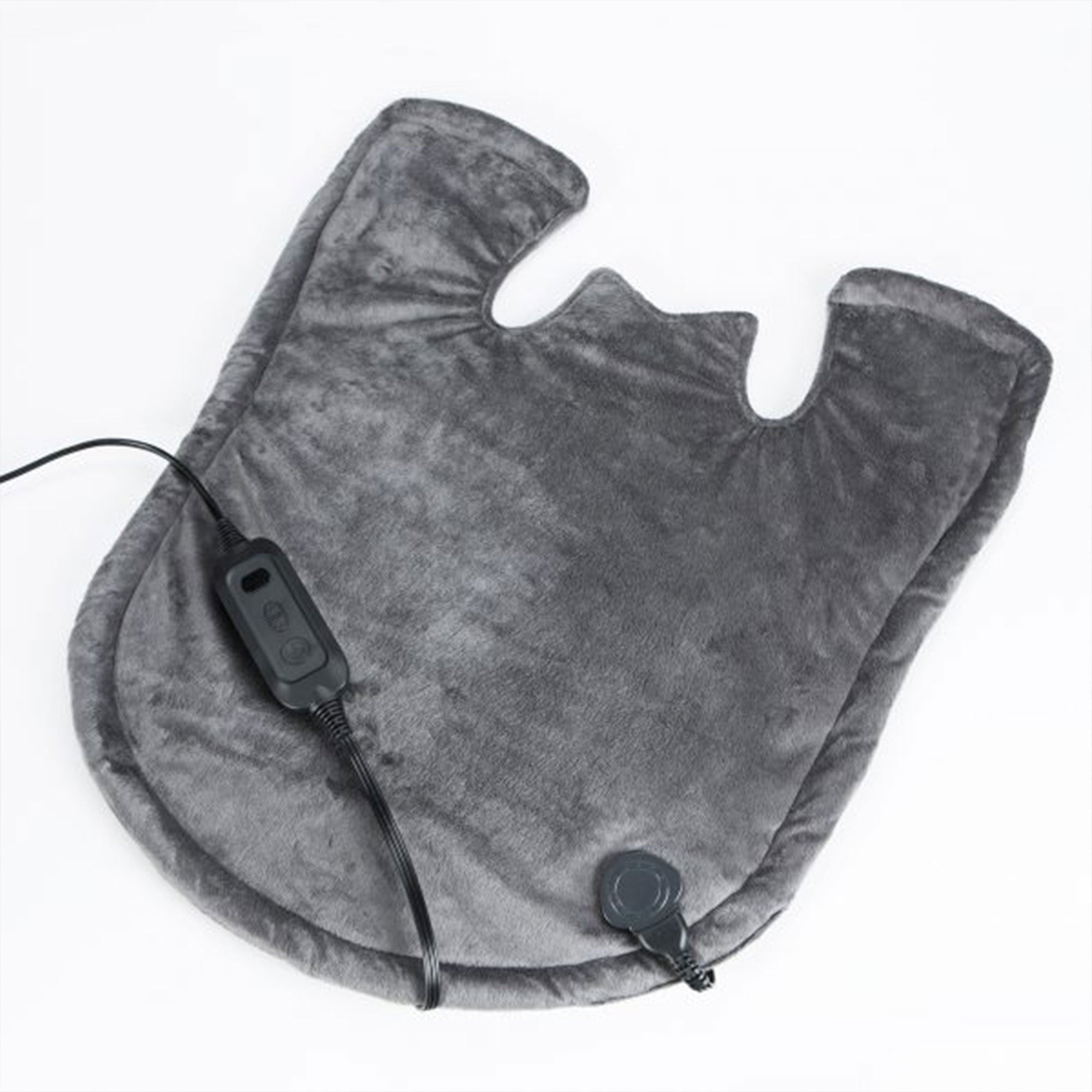 SensorPEDIC Microfleece Heated Back and Neck Warmer with 6 Heat Settings, Grey