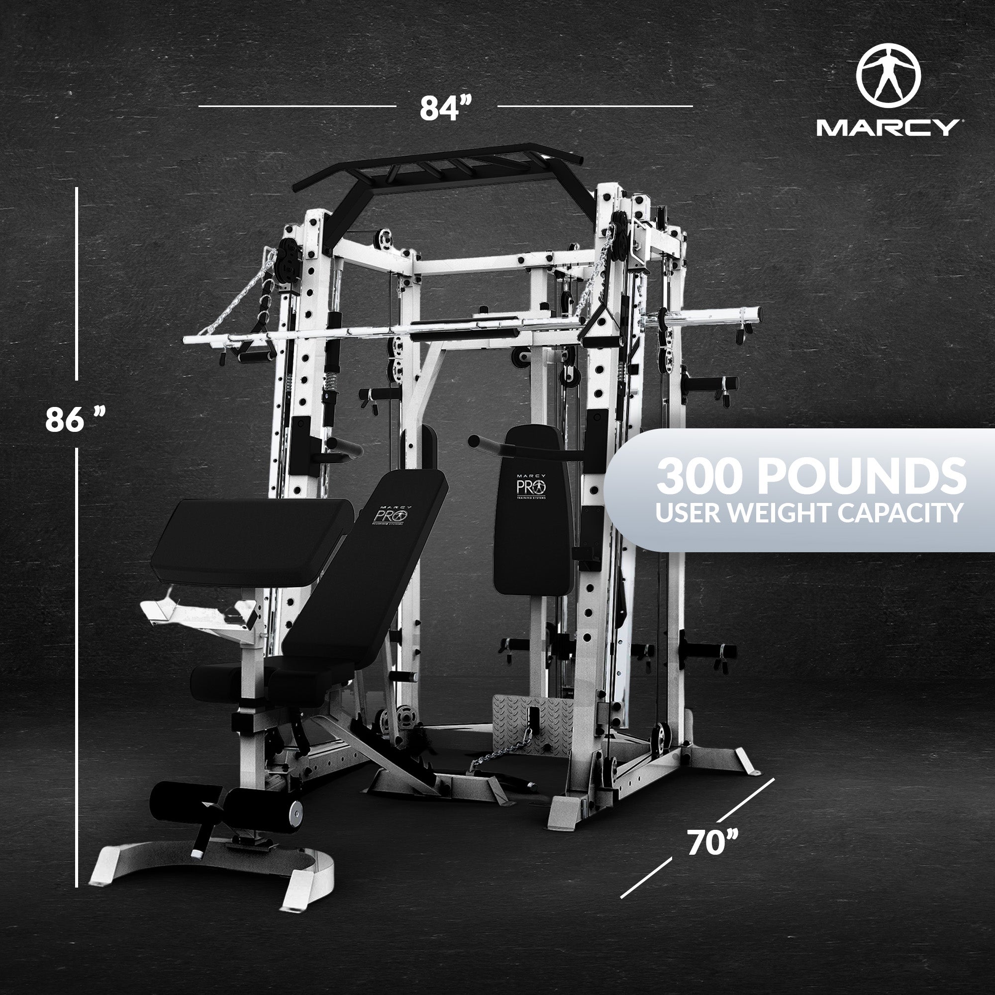 Marcy Smith Machine Home Gym Full Body Workout w/ Pull Up Bar & Landmine Station (Used)