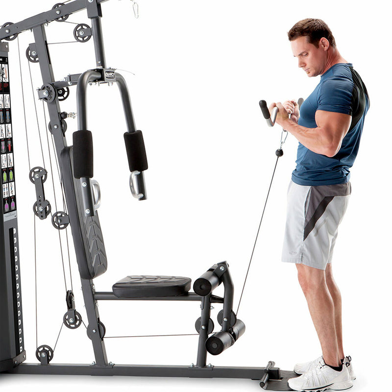 Marcy MWM-4965 Stack Multifunctional Home Gym Full Body Workout Station, Black