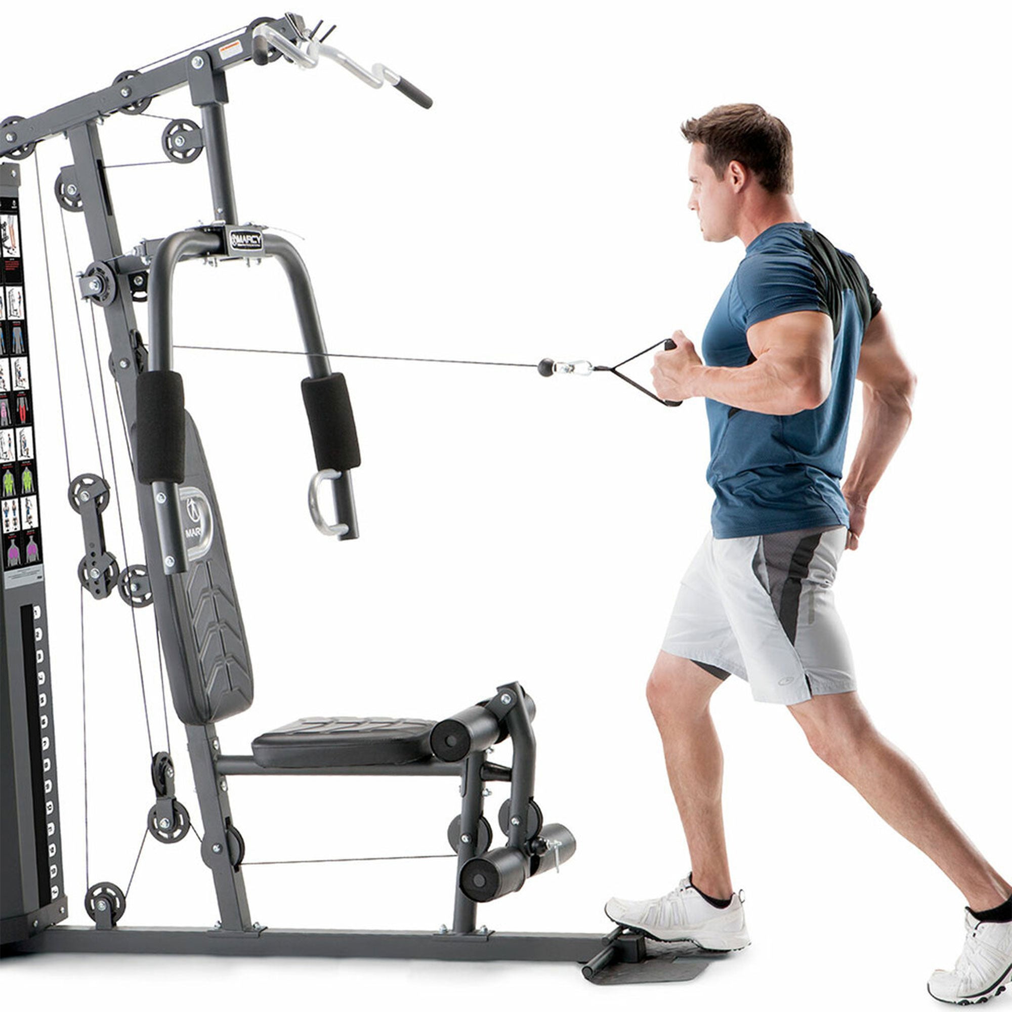 Marcy MWM-4965 Stack Multifunctional Home Gym Full Body Workout Station, Black