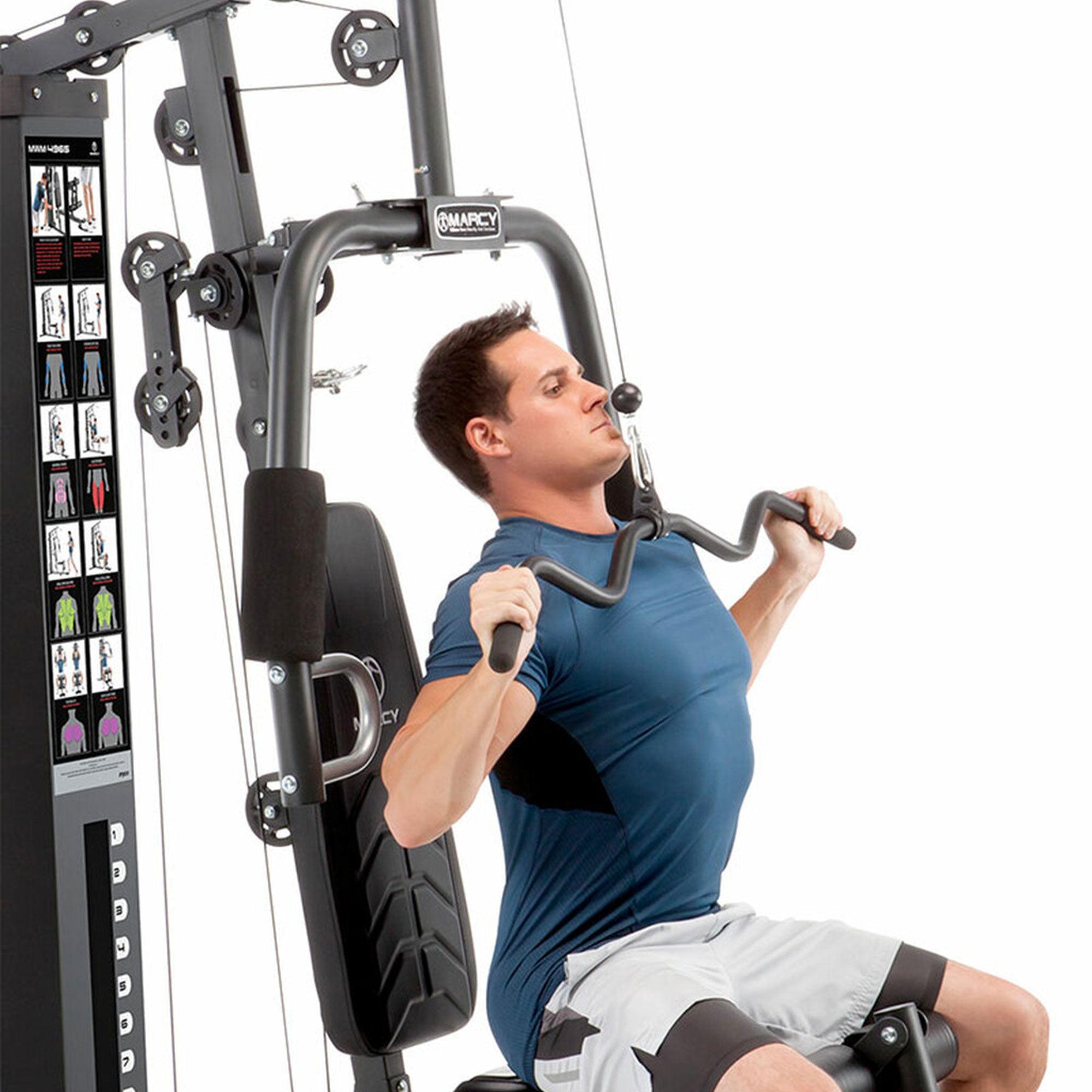 Marcy MWM-4965 Stack Multifunctional Home Gym Full Body Workout Station, Black