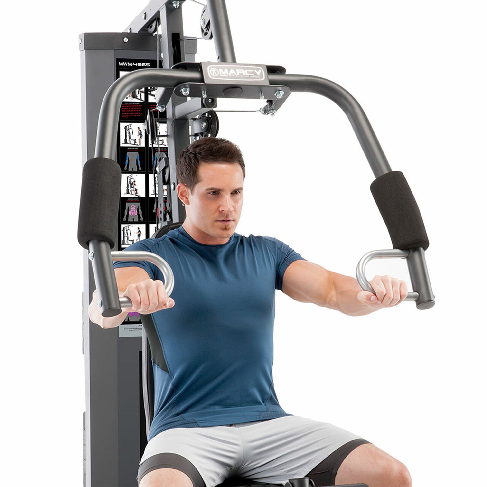 Marcy MWM-4965 Stack Multifunctional Home Gym Full Body Workout Station, Black
