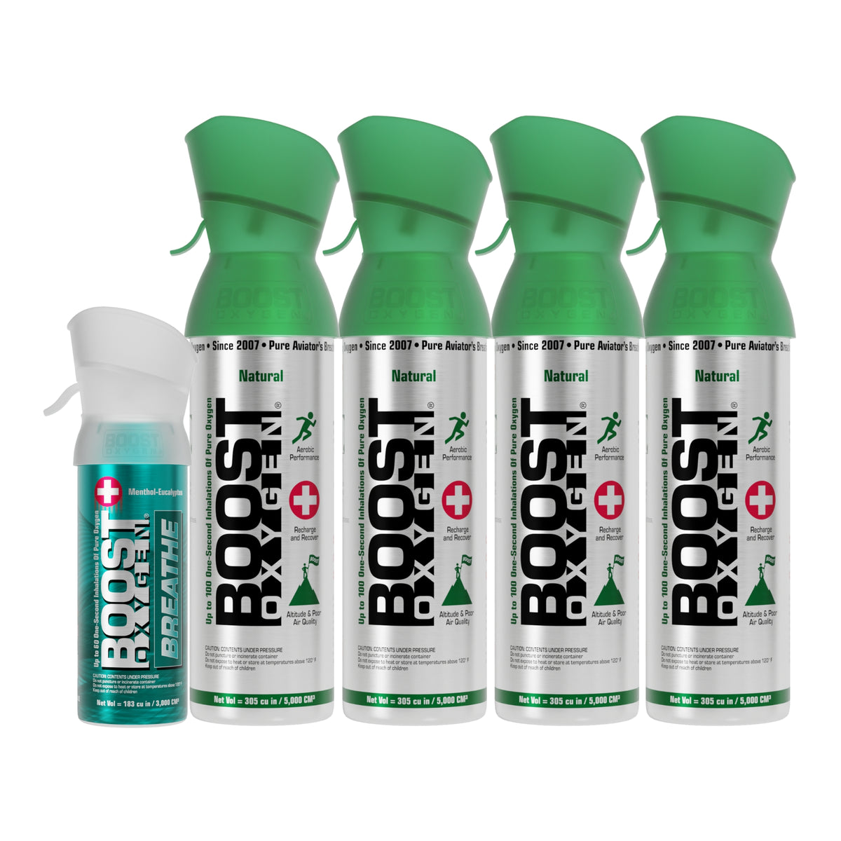 Boost Oxygen Natural 4 Portable Pure Canned Oxygen Canister with 1 Pocket Sized - VMInnovations