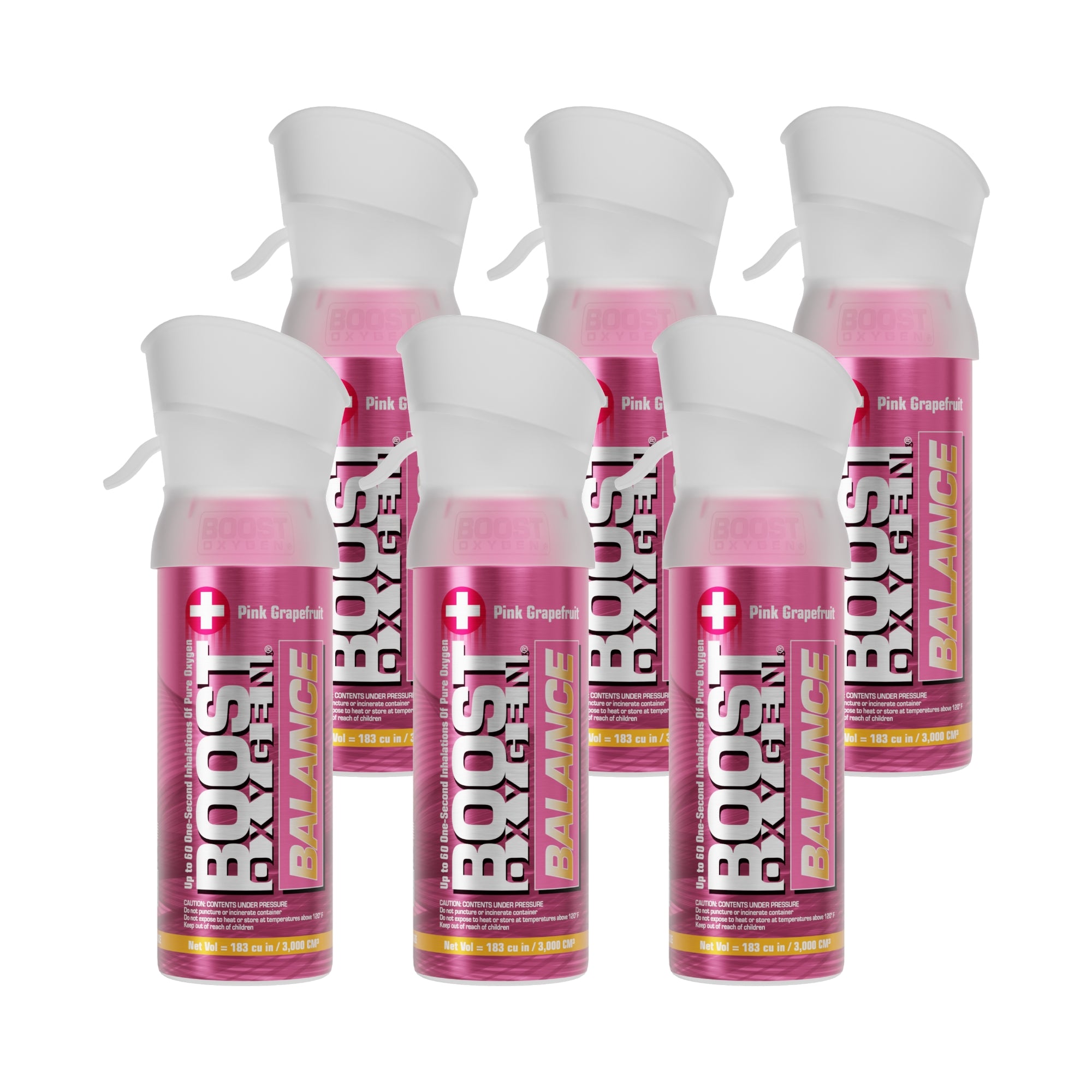 Boost Oxygen Pocket 3 Liter Respiratory Support Canister, Grapefruit (6 Pack) - VMInnovations