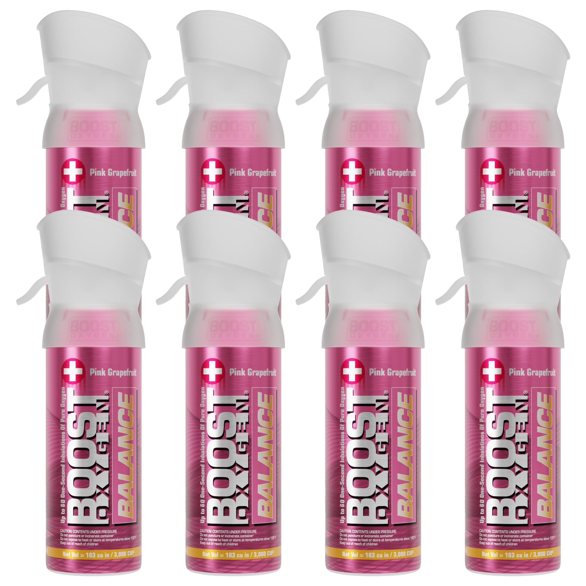 Boost Oxygen Pocket 3 Liter Respiratory Support Canister, Grapefruit (8 Pack) - VMInnovations