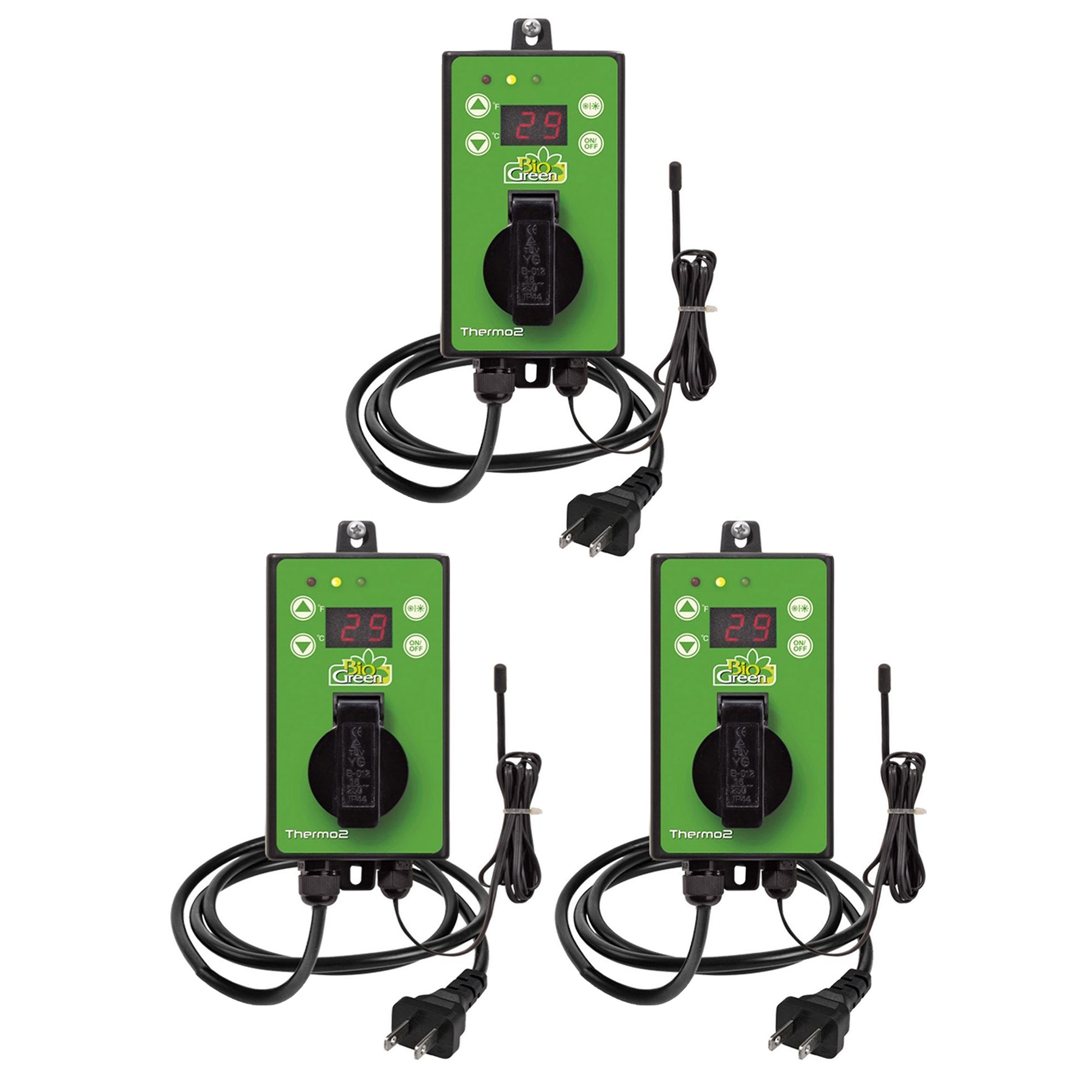 BioGreen Thermo 2 Greenhouse Digital Thermostat, Summer & Winter Usage (3 Pack)