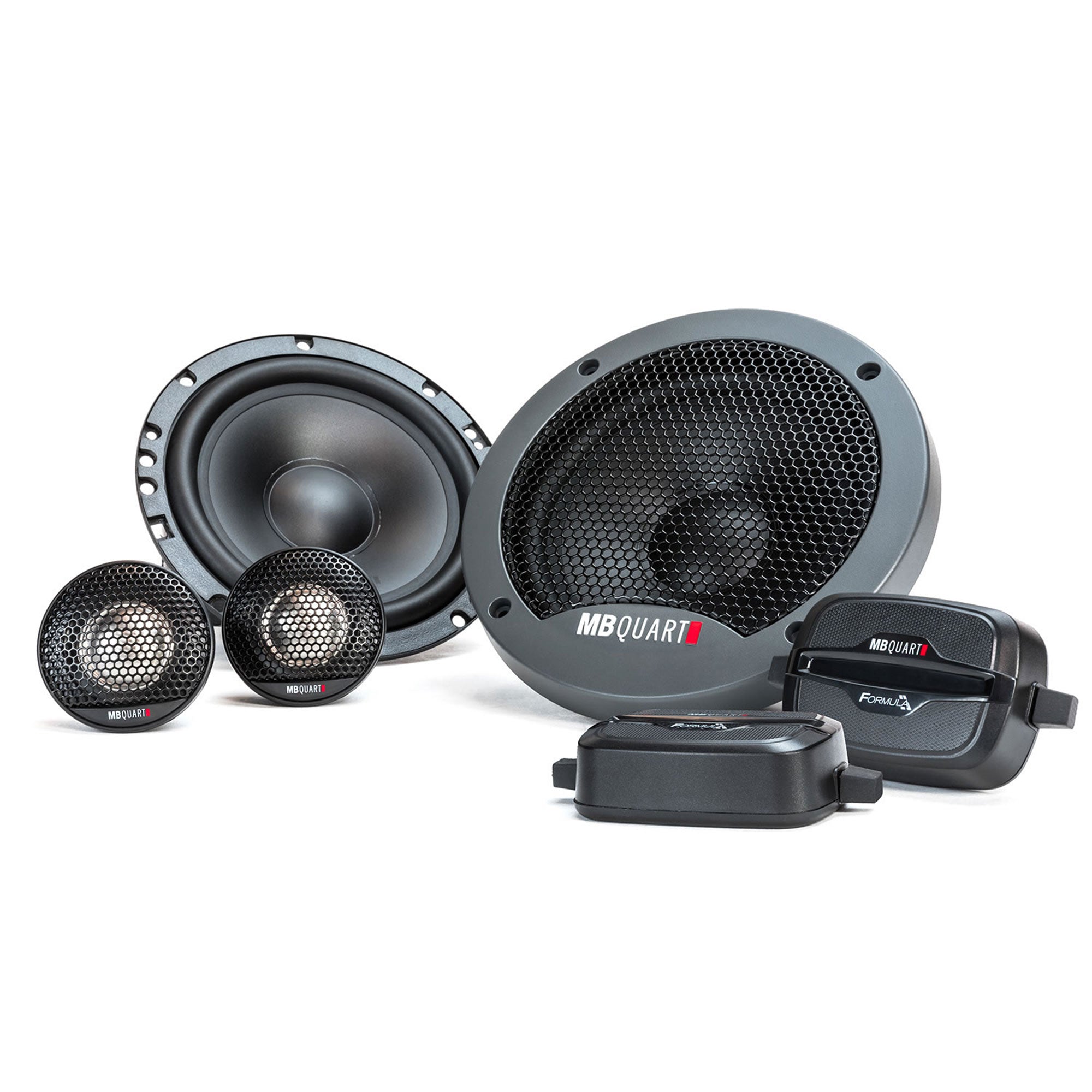 MB Quart FSB-216 6.5 Inch 2-Way Car Component Speakers, 150W Peak Power, Black - VMInnovations
