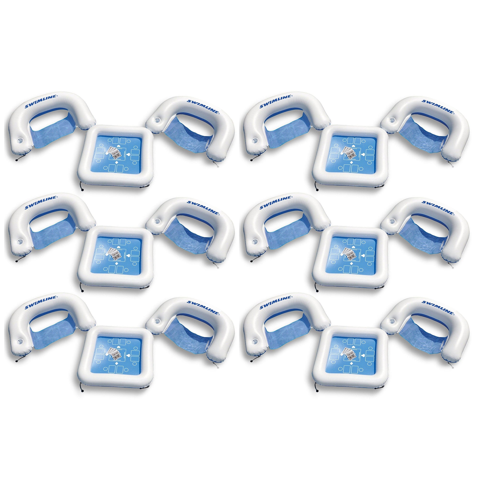 Swimline Inflatable Game Station Pool Set with Waterproof Playing Cards (6 Pack) - VMInnovations