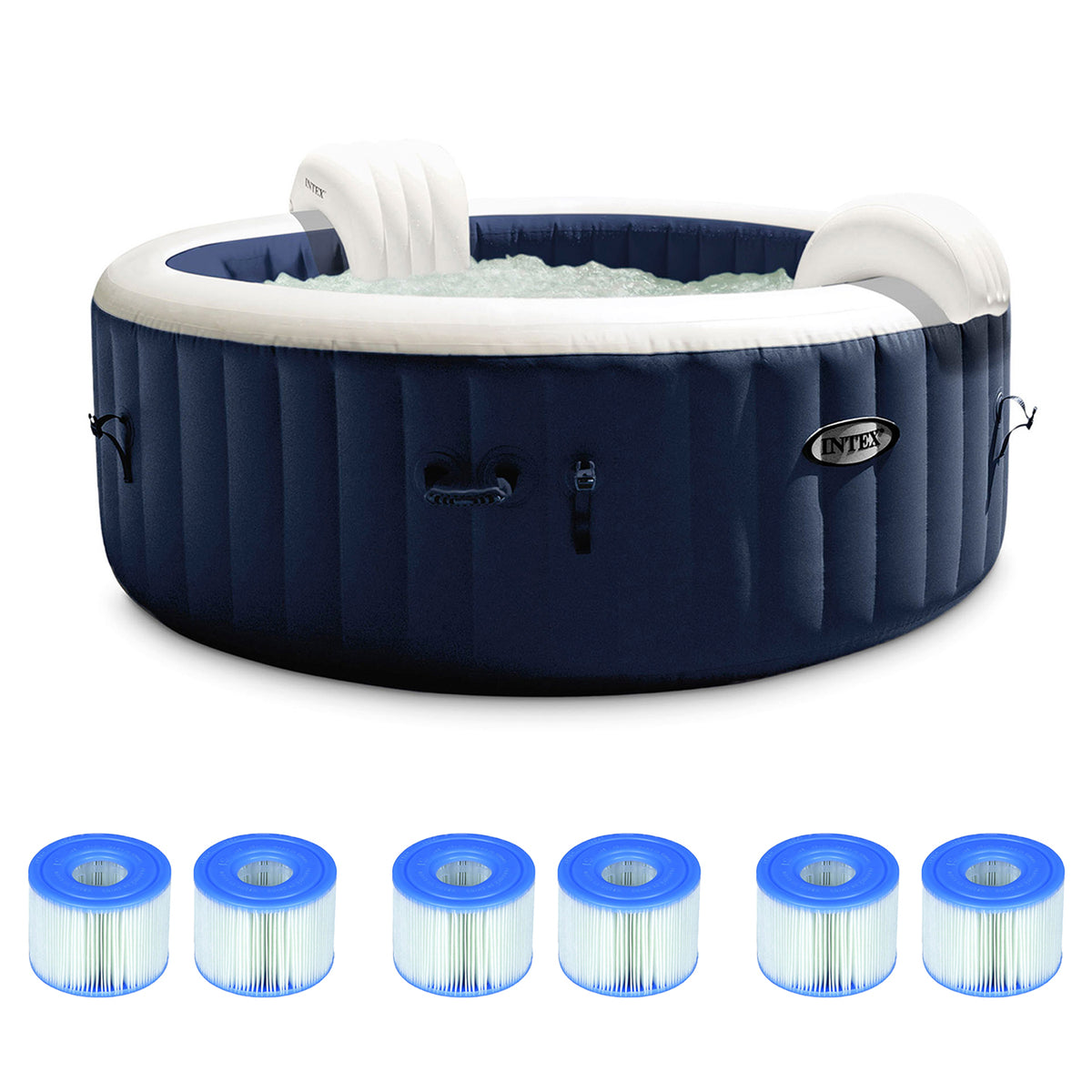Intex PureSpa Portable Inflatable Hot Tub and 6 S1 Filter Replacement Cartridges