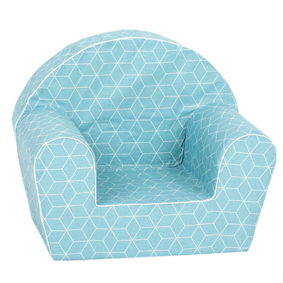Delsit Lightweight Playful Mint Cube Toddler Reading Armchair, Machine Washable