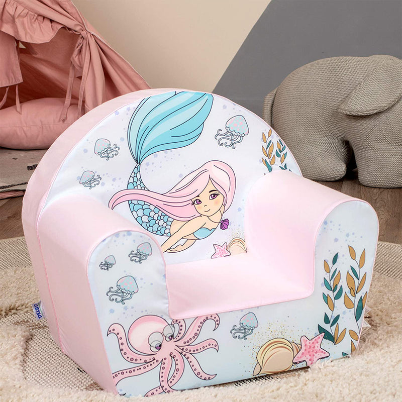 Delsit Machine Washable Lightweight Toddler Reading Armchair, Adorable Elephant