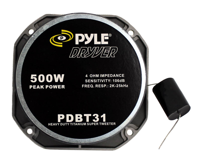 Pyle PDBT31 1.5" 500 Watt 4-Ohm Heavy Duty Titanium Super Car Audio Tweeter