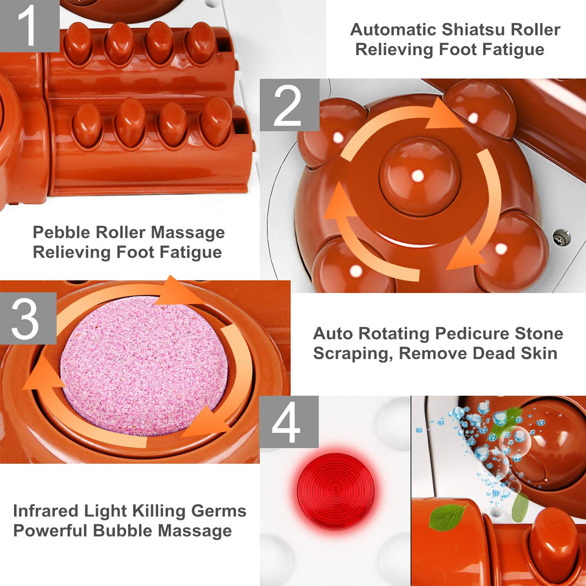 ACEVIVI Multi Mode Home Heated Massaging Foot Spa Bath with Maize Roller (Used) - VMInnovations